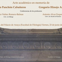 Acto Académico en memoria de los profs. Gregorio Hinojo y Federico Panchón